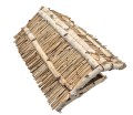 Karmnik brzozowy 45x40 NATURALNE DREWNO XXL słomiany dach