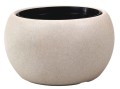 Doniczka Sphere Wood Jasny Beż/PIASEK 39cm DOMELO plastikowa lekka