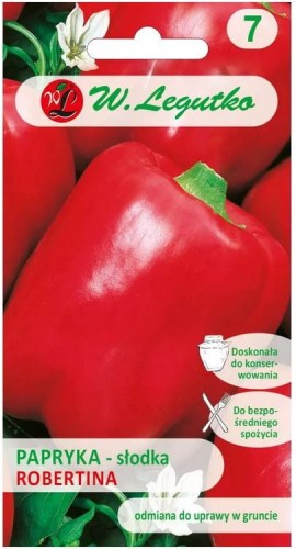 Papryka słodka do gruntu Robertina Czerwona LEGUTKO 5g