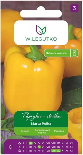 Papryka słodka pod osłony Marta Polka Żółta LEGUTKO