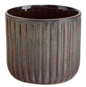 Doniczka ceramiczna VINTAGE szaro-brązowa 14cm
