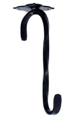 Hak wieszak na doniczkę OZDOBY lampiony 21cm czarny