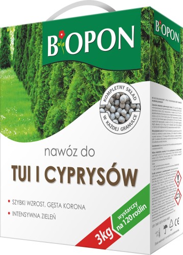 Nawóz Tuja, Cyprys Piękna Zieleń 3kg Granulowany BIOPON