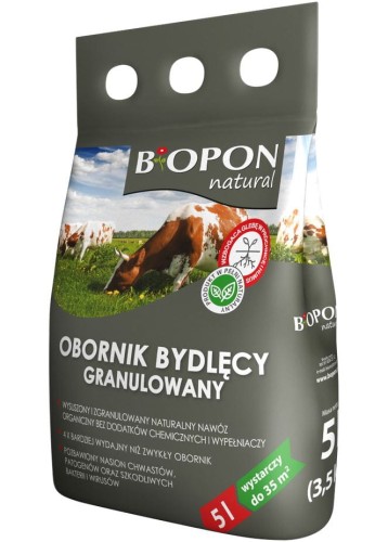 Obornik bydlęcy NATURAL nawóz Granulowany BIOPON 5L
