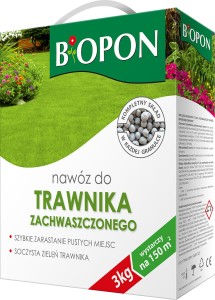 Nawóz do trawnika zachwaszczonego 3kg Granulowany BIOPON 