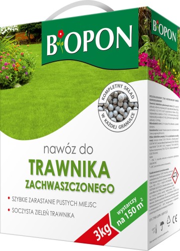 Nawóz do trawnika zachwaszczonego 3kg Granulowany BIOPON 