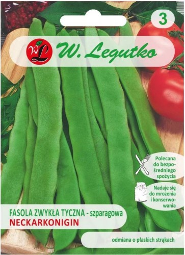 Fasola szparagowa TYCZNA zielonostrąkowa Neckarkönigin 10g LEGUTKO