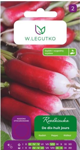 Rzodkiewka De Dix-Huit nasiona otoczkowane LEGUTKO