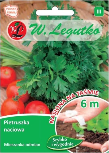 Pietruszka naciowa MIX odmian 6m nasiona na taśmie LEGUTKO