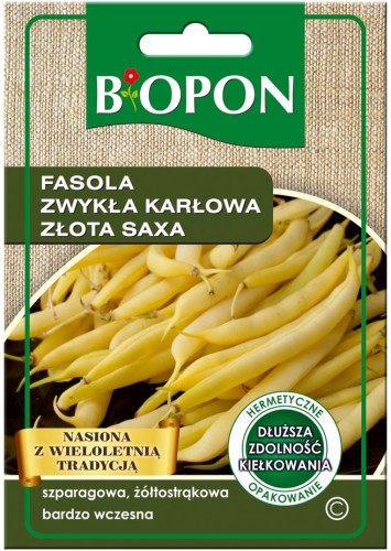 Fasola szparagowa ŻÓŁTA bezwłóknista ZŁOTA SAXA 22g  karłowa BIOPON