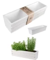 Skrzynka drewniana 60cm balkonowa BIAŁA z WKŁADEM TD100-W.60