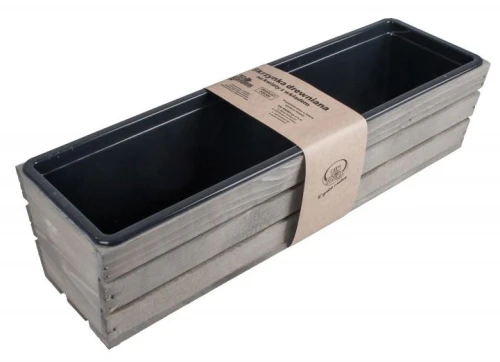 Skrzynka drewniana 60cm SZARA z WKŁADEM TD100-W.60.SZ 