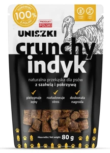 PRZYSMAK dla psa CRUNCHY INDYK SZAŁWIA-POKRZYWA 80g UNISZKI