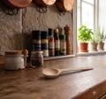 Czerpak do przypraw 13cm miarka drewniana mini łopatka do cukru ziół Laserwood