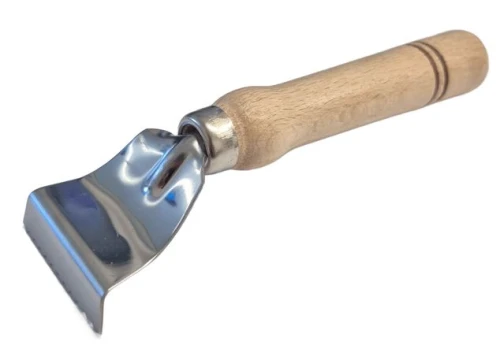 Skrobak do ryb 12x4cm łapacz łusek stal nierdzewna drewniana rączka nóż