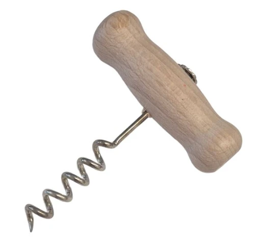 Korkociąg do wina 8,5cm metalowy drewniana rączka otwieracz Laserwood