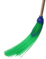 Miotła uliczna Zielona z NAJDŁUŻSZYM WŁOSEM polipropylenowa z trzonem