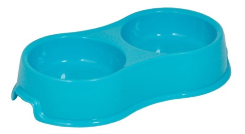 Miska plastikowa podwójna 2x0,16 L NIEBIESKA