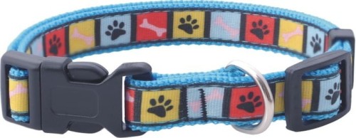 Obroża z naszytym wzorem w kwadraty "L" 2 cm