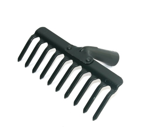 Grabie METALOWE 10-zębne Zielone bez trzonu 26 cm