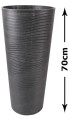 Donica WYSOKA z kompozytu CZARNA z wcięciami 33x70cm