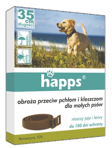 Obroża dla małych PSÓW przeciw pchłom i kleszczom HAPPS 35cm