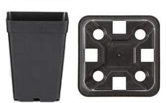 Doniczka produkcyjna, rozsadowa CZARNA kwadrat 15x15cm H