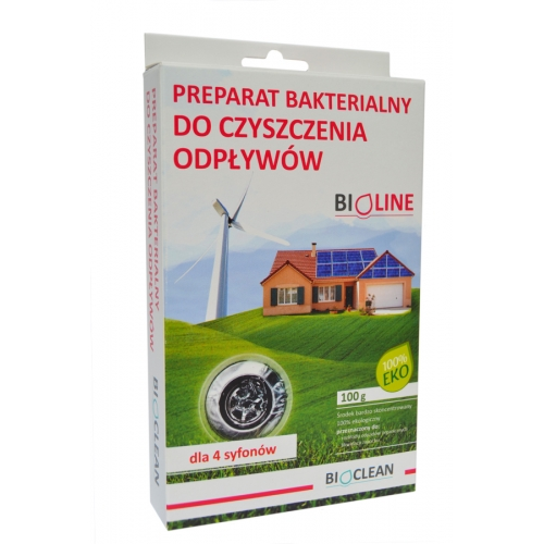 BIOLINE Preparat do udrażniania odpadów, rur kanalizacyjnych BIOCLEAN 100g