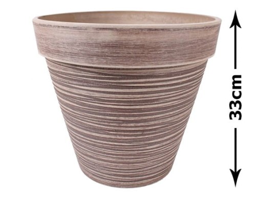 Donica z kompozytu TAUPE z rowkami PRZECIERANA 40x35cm
