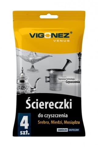 Ściereczki do czyszczenia srebra, miedzi, mosiądzu VIGONEZ VENUS 4szt