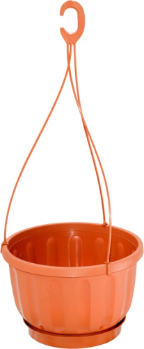 Doniczka wisząca plastikowa Z PODSTAWKĄ Terakota 17cm